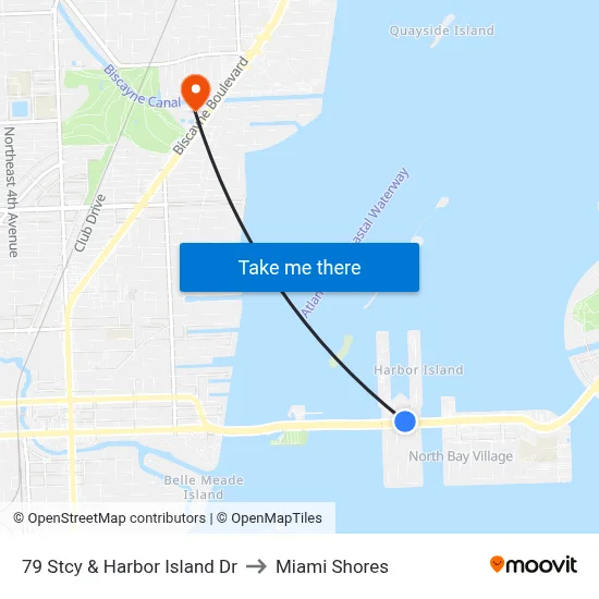79 Stcy & Harbor Island Dr to Miami Shores map