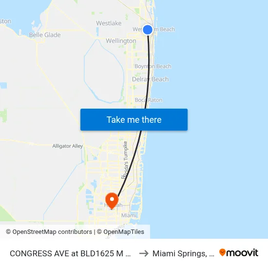 CONGRESS AVE at BLD1625 M ENT to Miami Springs, FL map
