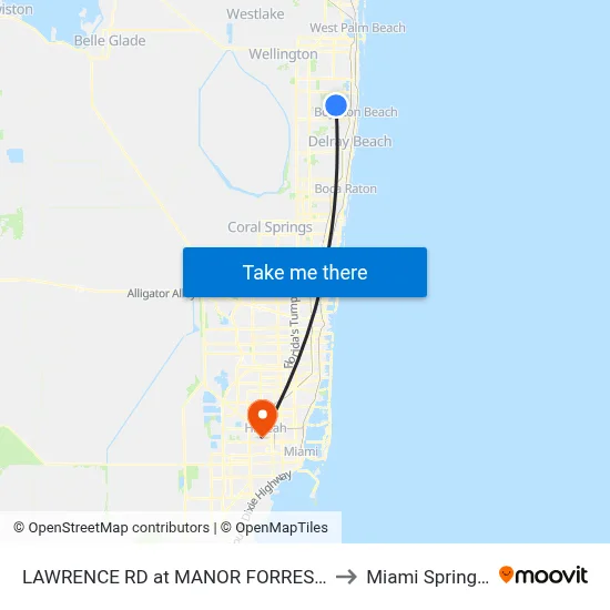 LAWRENCE RD at  MANOR FORREST BLVD S to Miami Springs, FL map