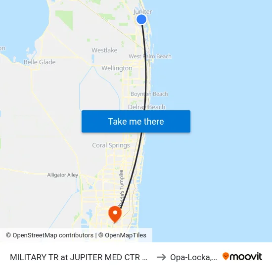 MILITARY TR at JUPITER MED CTR N ENT to Opa-Locka, FL map
