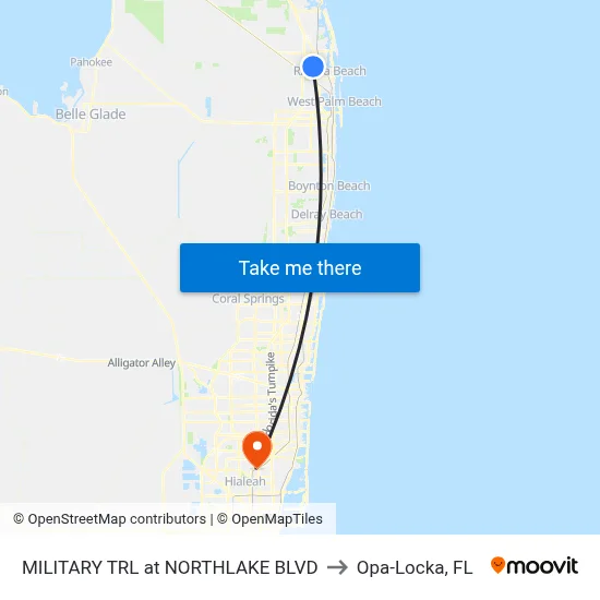 MILITARY TRL at NORTHLAKE BLVD to Opa-Locka, FL map