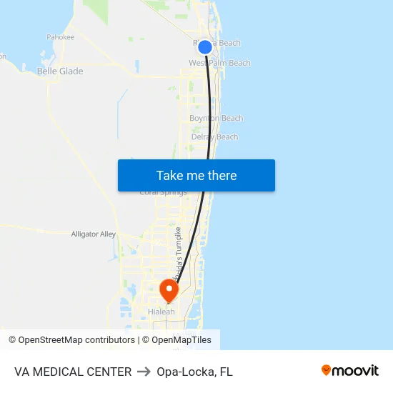 VA MEDICAL CENTER to Opa-Locka, FL map