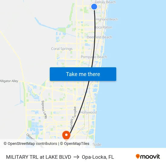 MILITARY TRL at  LAKE BLVD to Opa-Locka, FL map