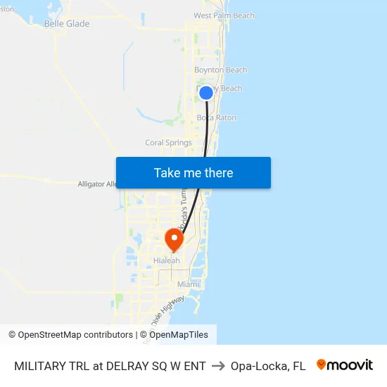 MILITARY TRL at  DELRAY SQ W ENT to Opa-Locka, FL map