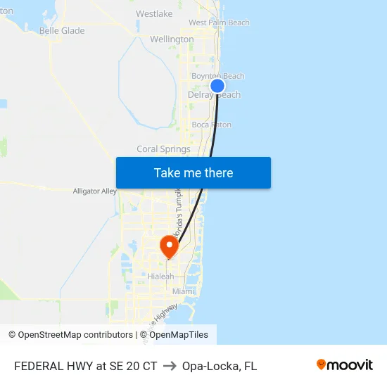FEDERAL HWY at SE 20 CT to Opa-Locka, FL map
