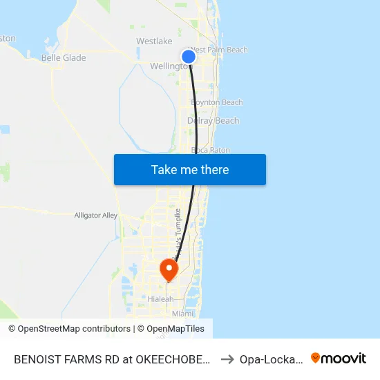 BENOIST FARMS RD at OKEECHOBEE BLVD to Opa-Locka, FL map