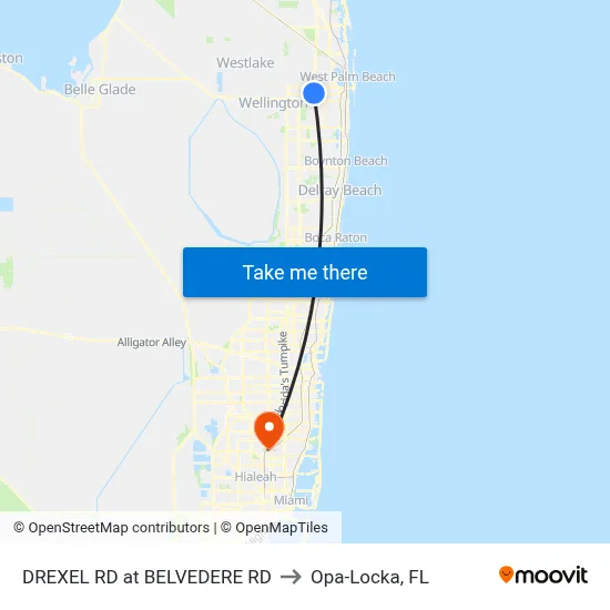 DREXEL RD at  BELVEDERE RD to Opa-Locka, FL map