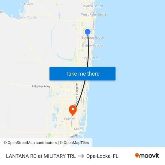 LANTANA RD at MILITARY TRL to Opa-Locka, FL map