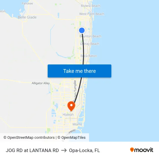 JOG RD at LANTANA RD to Opa-Locka, FL map