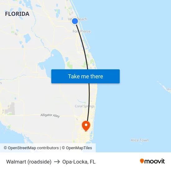 Walmart (roadside) to Opa-Locka, FL map