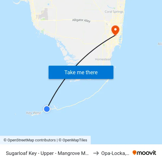 Sugarloaf Key - Upper - Mangrove Mama's to Opa-Locka, FL map