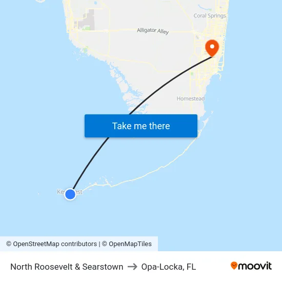North Roosevelt & Searstown to Opa-Locka, FL map