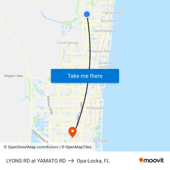 LYONS RD at YAMATO RD to Opa-Locka, FL map