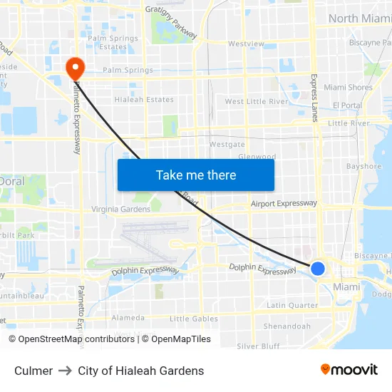 Culmer to City of Hialeah Gardens map