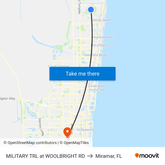MILITARY TRL at  WOOLBRIGHT  RD to Miramar, FL map