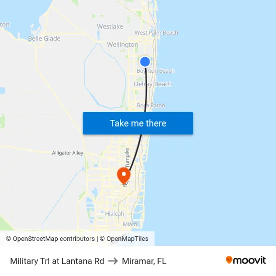 Military Trl at Lantana Rd to Miramar, FL map