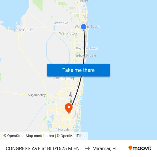 CONGRESS AVE at BLD1625 M ENT to Miramar, FL map