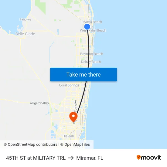 45TH ST at  MILITARY TRL to Miramar, FL map