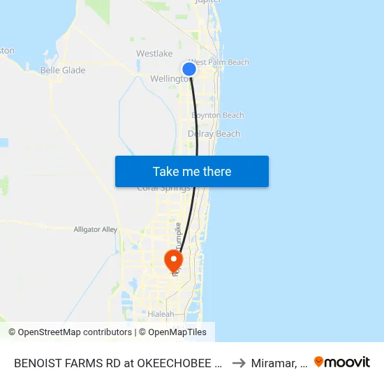 BENOIST FARMS RD at OKEECHOBEE BLVD to Miramar, FL map