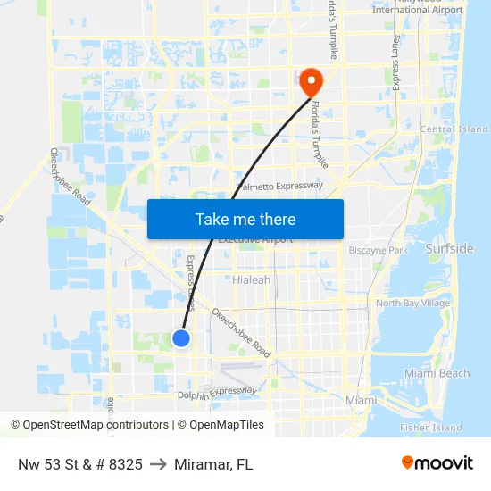 Nw 53 St & # 8325 to Miramar, FL map