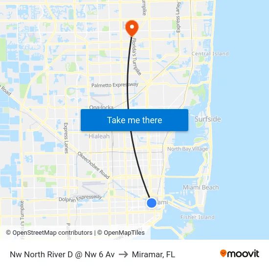 Nw North River D @ Nw 6 Av to Miramar, FL map
