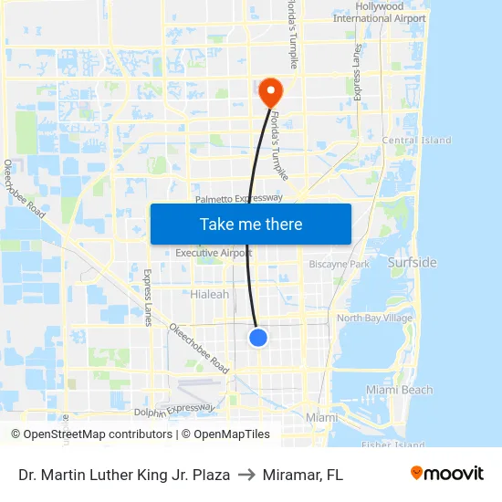 Dr. Martin Luther King Jr. Plaza to Miramar, FL map