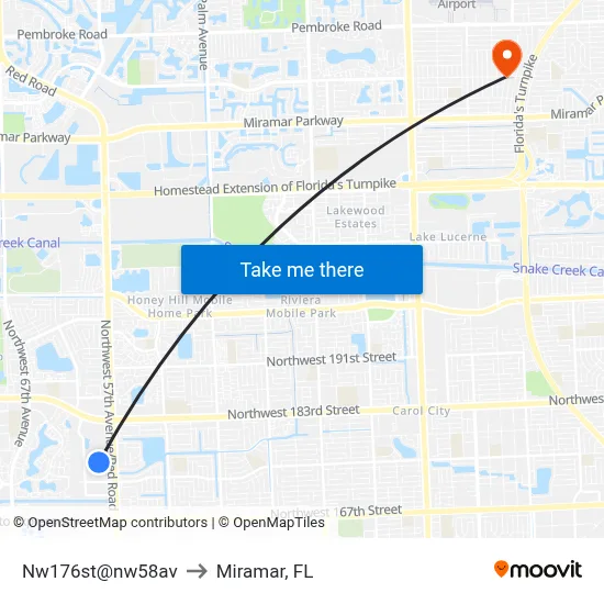 Nw176st@nw58av to Miramar, FL map