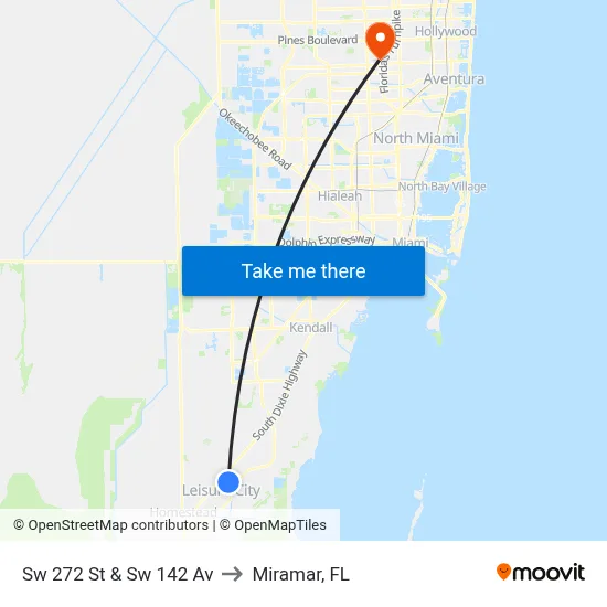 Sw 272 St & Sw 142 Av to Miramar, FL map