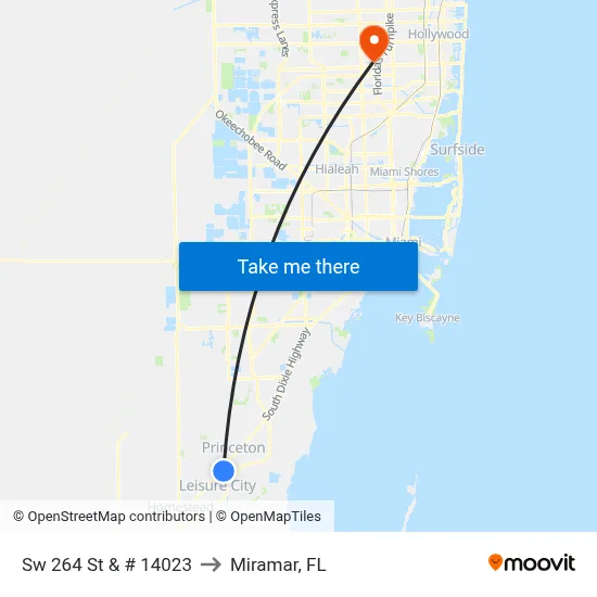 Sw 264 St & # 14023 to Miramar, FL map