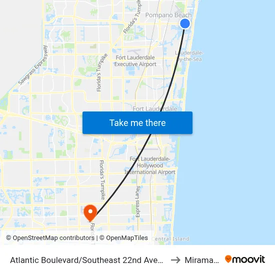 Atlantic Boulevard/Southeast 22nd Avenue - (US 1) to Miramar, FL map