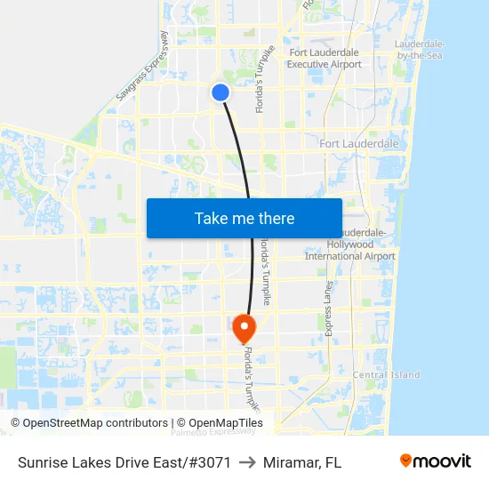 Sunrise Lakes Drive East/#3071 to Miramar, FL map