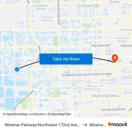 Miramar Parkway/Northwest 172nd Avenue - (Target) to Miramar, FL map