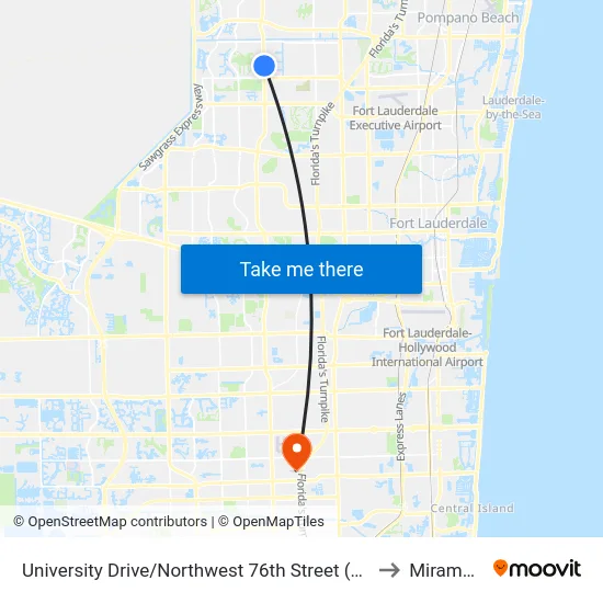 University Drive/Northwest 76th Street (Tamarac Park) to Miramar, FL map