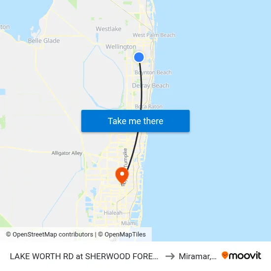 LAKE WORTH RD at SHERWOOD FOREST BLV to Miramar, FL map