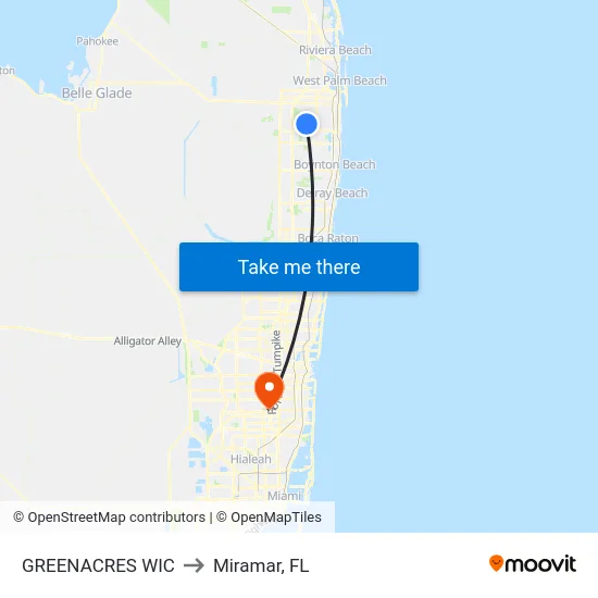 GREENACRES WIC to Miramar, FL map