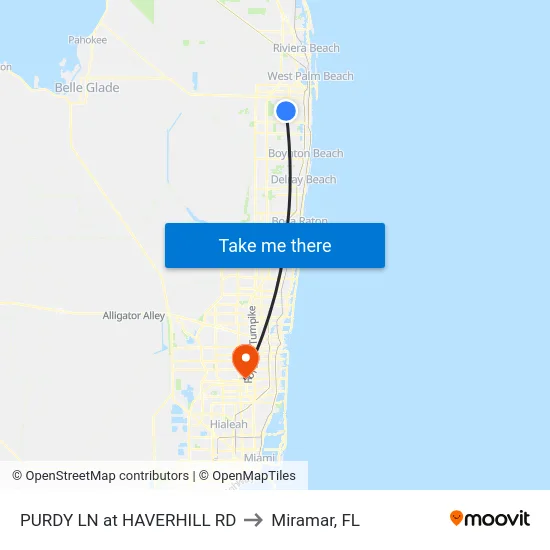 PURDY LN at  HAVERHILL RD to Miramar, FL map