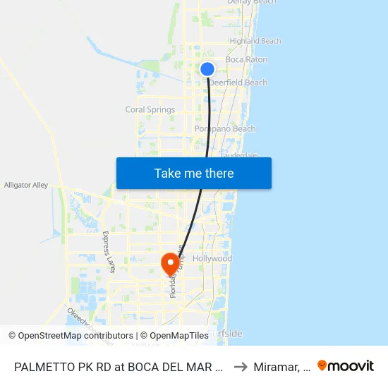PALMETTO PK RD at  BOCA DEL MAR DR W to Miramar, FL map