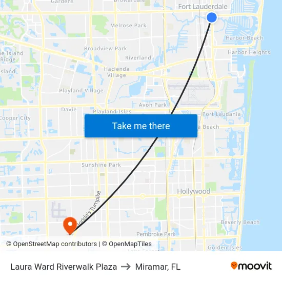 Laura Ward Riverwalk Plaza to Miramar, FL map