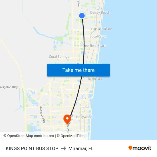 KINGS POINT BUS STOP to Miramar, FL map