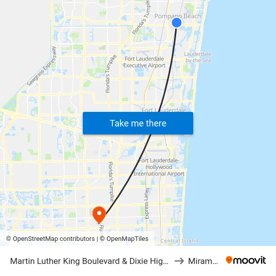 Martin Luther King Boulevard & Dixie Highway Pompano to Miramar, FL map