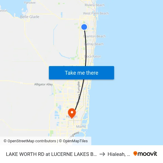 LAKE WORTH RD at LUCERNE LAKES BLVD to Hialeah, FL map