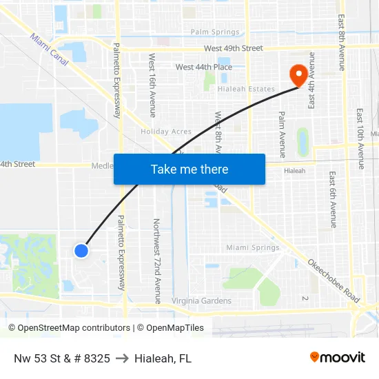 Nw 53 St & # 8325 to Hialeah, FL map