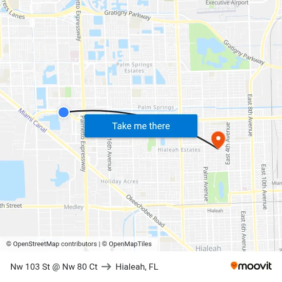 Nw 103 St @ Nw 80 Ct to Hialeah, FL map