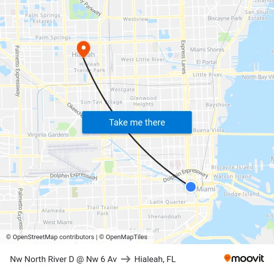 Nw North River D @ Nw 6 Av to Hialeah, FL map