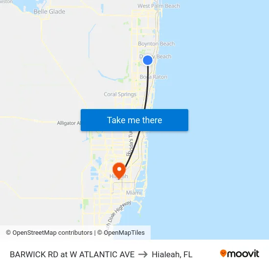 BARWICK RD at  W ATLANTIC AVE to Hialeah, FL map