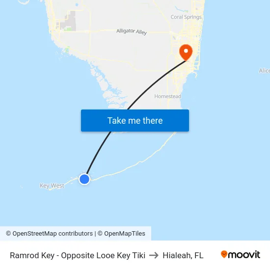 Ramrod Key - Opposite Looe Key Tiki to Hialeah, FL map