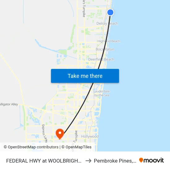 FEDERAL HWY at WOOLBRIGHT RD to Pembroke Pines, FL map