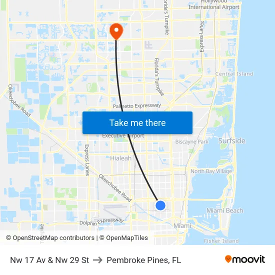 Nw 17 Av & Nw 29 St to Pembroke Pines, FL map