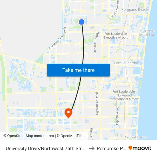 University Drive/Northwest 76th Street (Tamarac Park) to Pembroke Pines, FL map