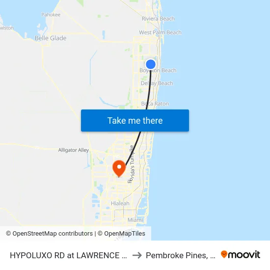 HYPOLUXO RD at  LAWRENCE RD to Pembroke Pines, FL map